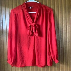Juicy Couture Red Front Tie Blouse XS- Women's Size XS